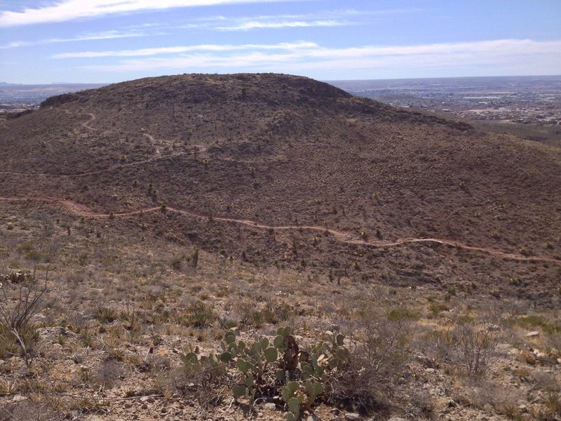 La Espina seen from Broke Back. Mayberry RFD trail in valley below.