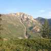 A view of Willard Peak and the avalanche chute below it