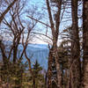 Peaking through the trees on Bullhead Trail.