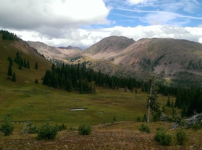 Picturesque marshy depression on the northeast side of the saddle.