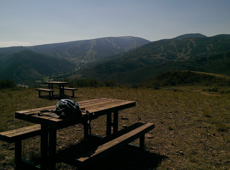 Great views of Beaver Creek ski area from the picnic benches