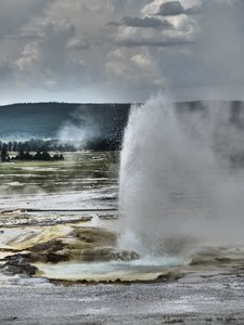 Clepsydra Geyser Basin in eruption, Lower Geyser Basin