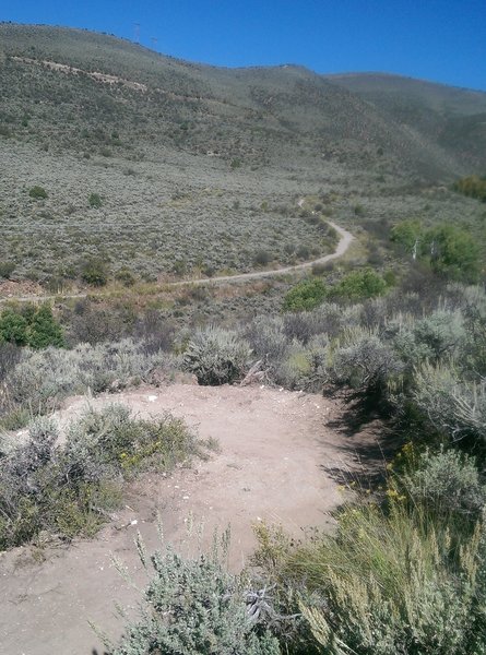 One of the numerous initial switchbacks on the Wild West Ridge Trail.