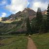 Beautiful Maroon Peak running past Crater Lake.