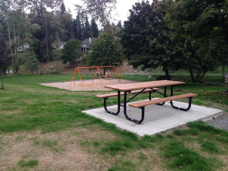 Swing set and picnic area.