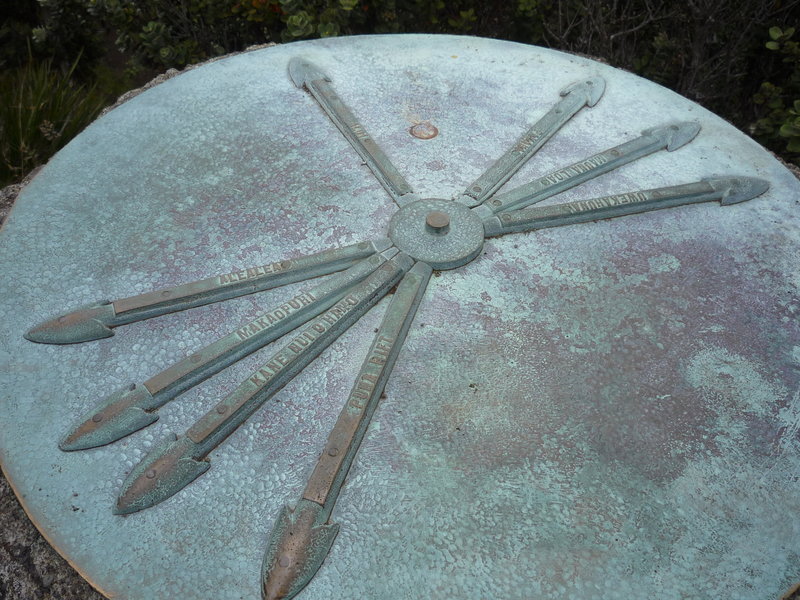 Sighting disc at the top of the Pu'u Huluhulu Cinder Cone.