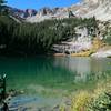 American Lake shimmers invitingly after a steep climb