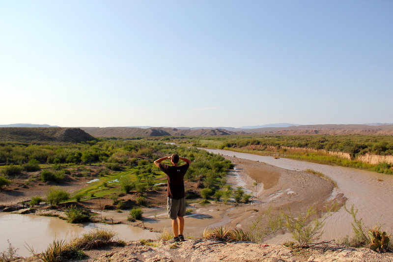 Overlooking the Rio Grande River and the boundary of two countries