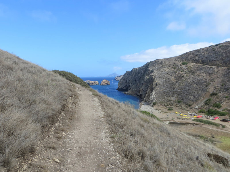 Looking down on Scorpion Anchorage.