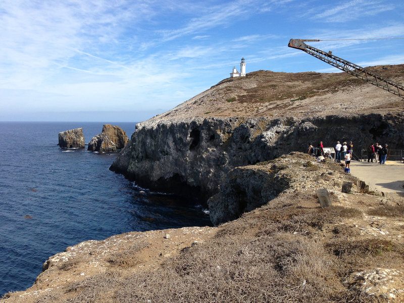 Looking out to the lighthouse from Landing Cove.