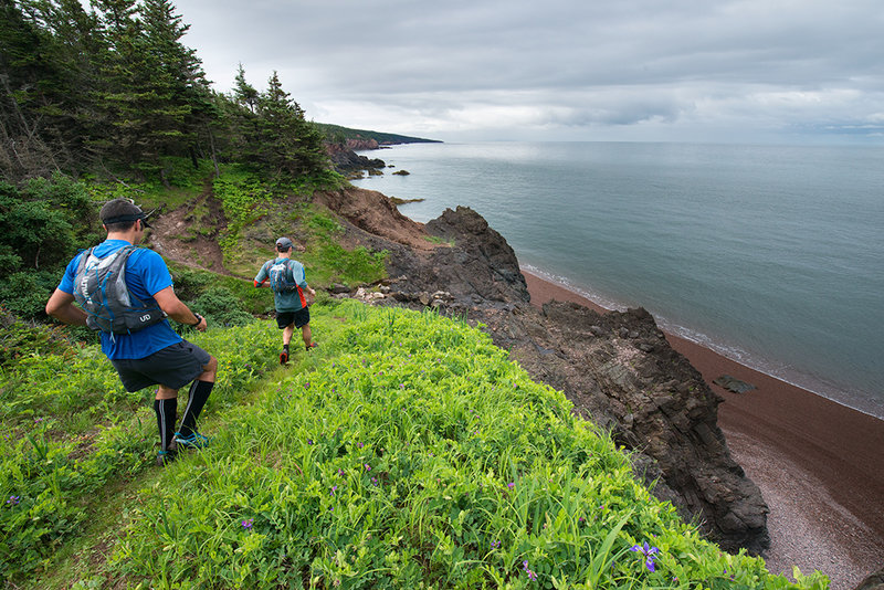 One of the many open sections looking out over the bay.  Cape Chignecto is in the distance.