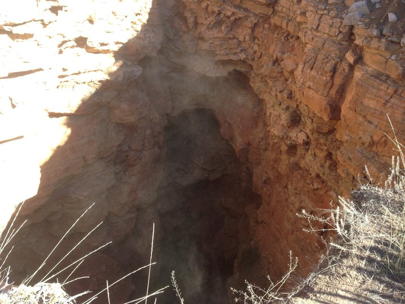 A view (and the location) of the large sink near the Ephraim's Cutoff trail