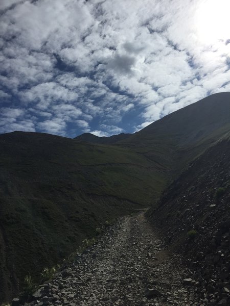 Typical terrain on the road's many switchbacks.