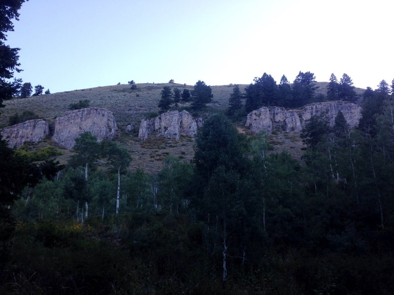 A view of some of the cliffs below Millville Peak.