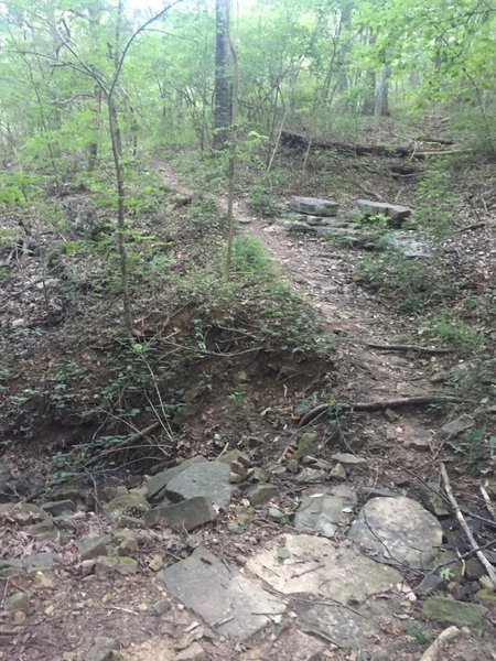 Dry creek bed crossing.