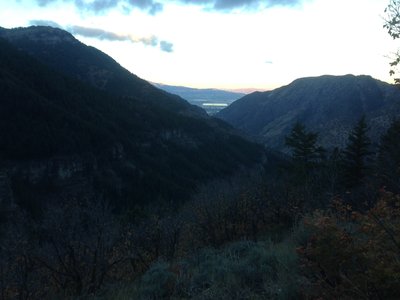A view down Logan Canyon and into Cache Valley from the Spring Hollow viewpoint