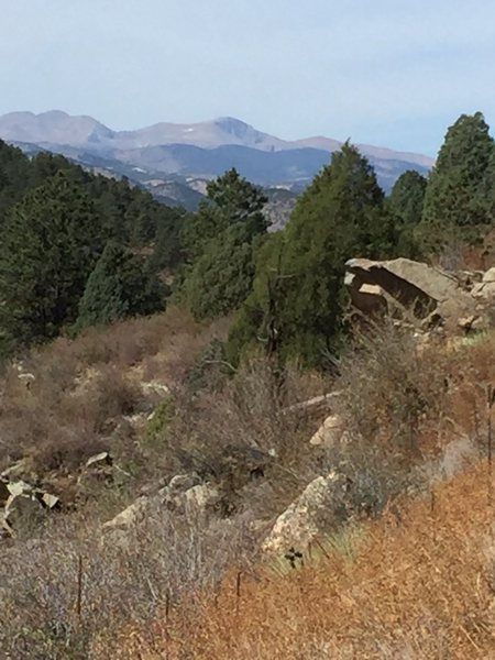 A look west to alpine peaks.