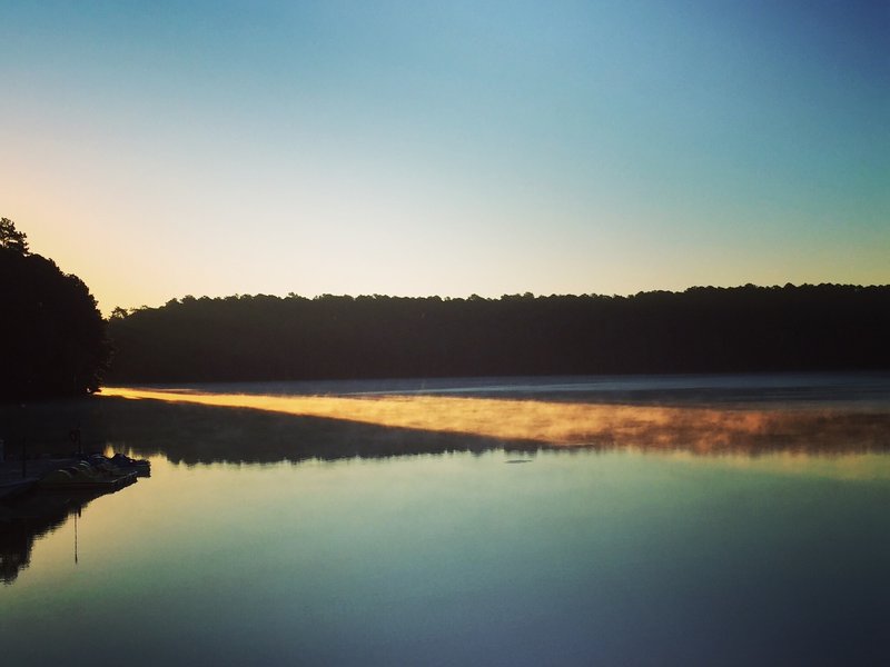 Morning light at Lake Johnson.