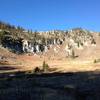 The upmost cirque and basin in Steam Mill Hollow just below the ridge (and the Doubletop Trail).