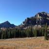 A view of Mount Magog (left) and Mount Gog (right) from the Doubletop Trail within White Pine Canyon.