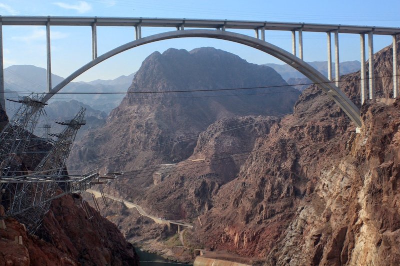 Looking at the bridge from the Hoover Dam visitor center.