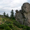 The trail winding around Big Rock.