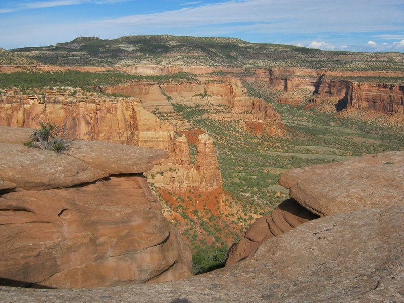 Without spoiling the surprise of the Bathtub, here is the view into Monument Canyon from the location.  Just make your way, carefully to the edge to see a piece of history.