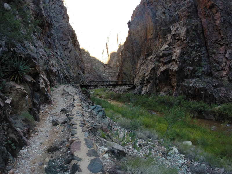 Multiple bridge crossings on the North Kaibab Trail.