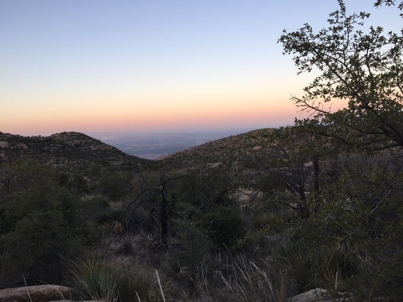 Heading west (downhill) on Tanque Verde Ridge Trail.