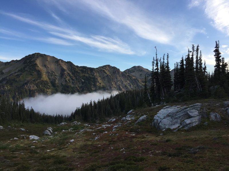 Morning fog moving up through the Cameron Valley.