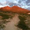 Sunrise on Longs Peak's Diamond.