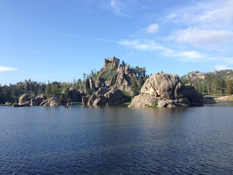 One of the most beautiful lakes I have ever seen. About a 45 minute drive from Mount Rushmore, Lake Sylvan.