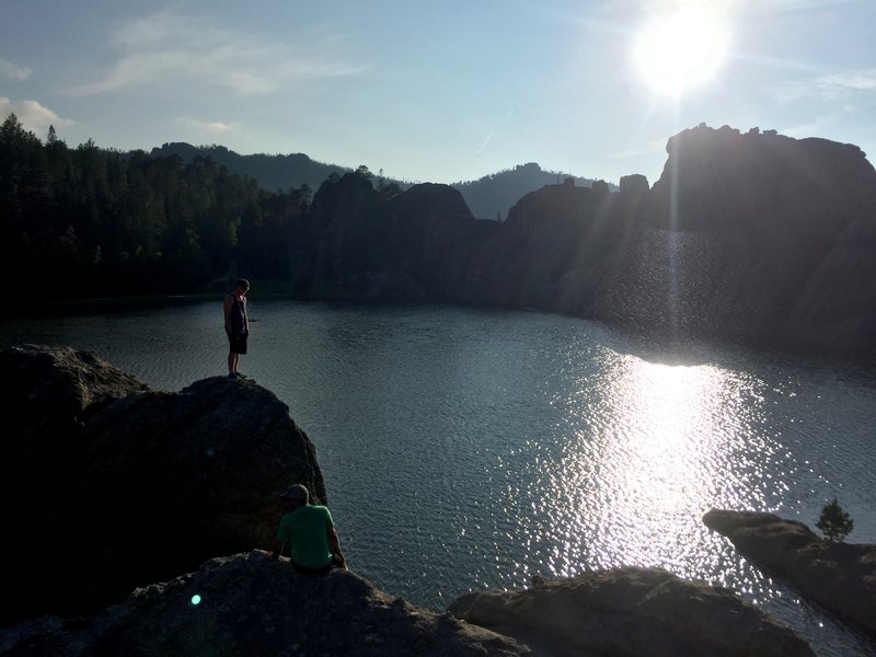 Some nice climbing on the rocks around Sylvan Lake.