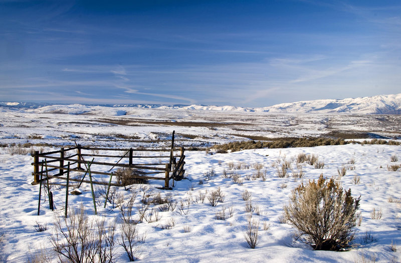 A winter view toward the Cascade Mountains.