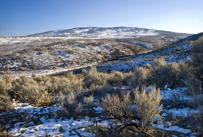 The winter view of Cowiche Mountain is impressive.