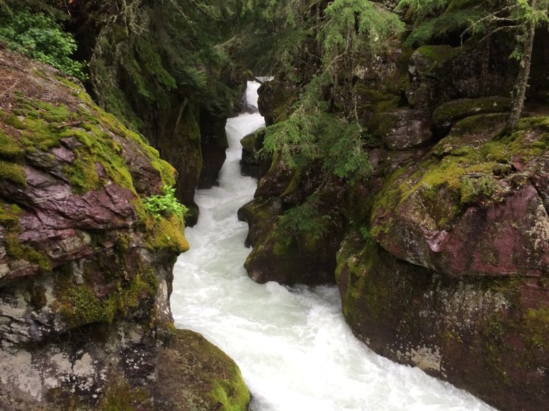 Avalanche Creek carving its way towards McDonald Creek.