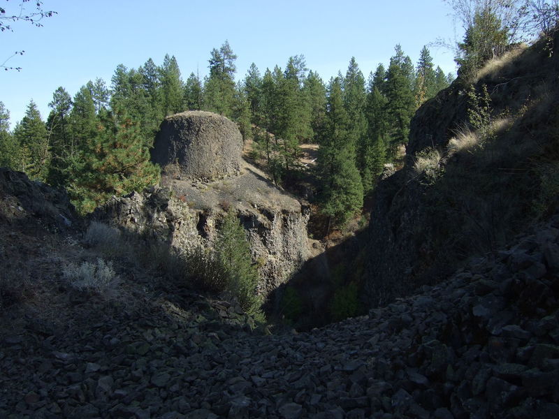 The view across Deep Creek to the "Top Hat" formation as seen from Trail 411.