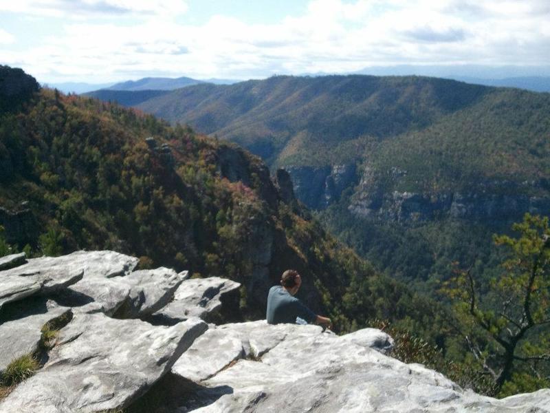 The breathtaking sight of Linville Gorge from Shortoff Mountain.