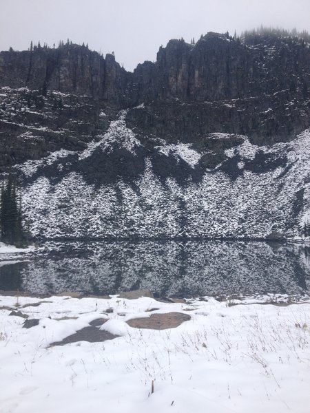 Reflection off of Bluebird Lake.