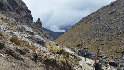 The descent was a welcome relief after the climb over the summit, and the weather improved a lot as well.