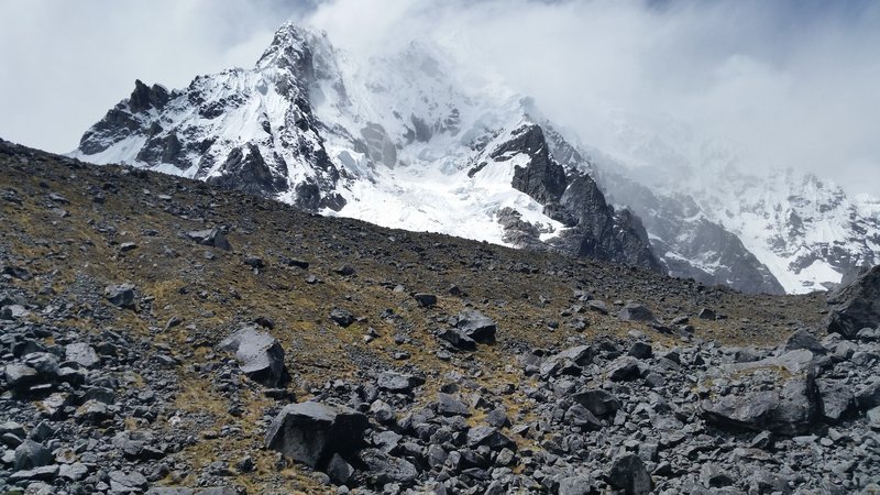 The views of Salkantay Mountain fade as we descend on the other side of the pass, but there is still a lot to see if you look up and around.