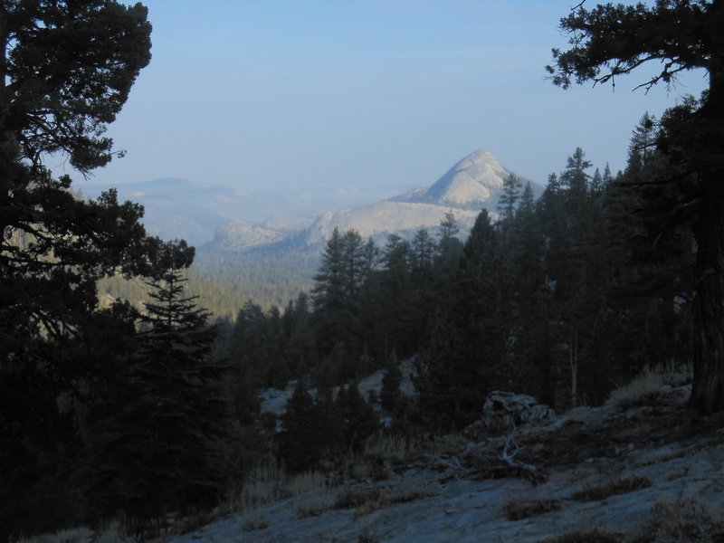 Smoke from fires and distant domes.  A view north while on the Illiouette Creek Trail.