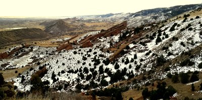 Overlooking Red Rocks Park to the south from the Morrison Slide Trail.