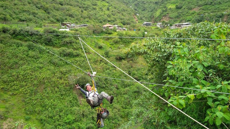 One of our guides taking the shortcut across the gorge.