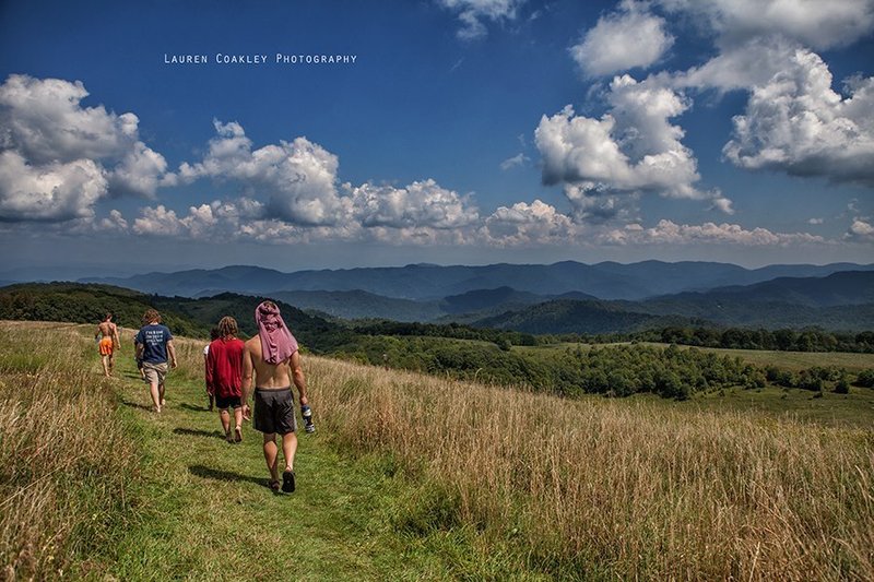 Hiking north towards Hot Springs, NC.