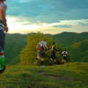 Runners head down Monte Acuto on the Trail del Mugello.