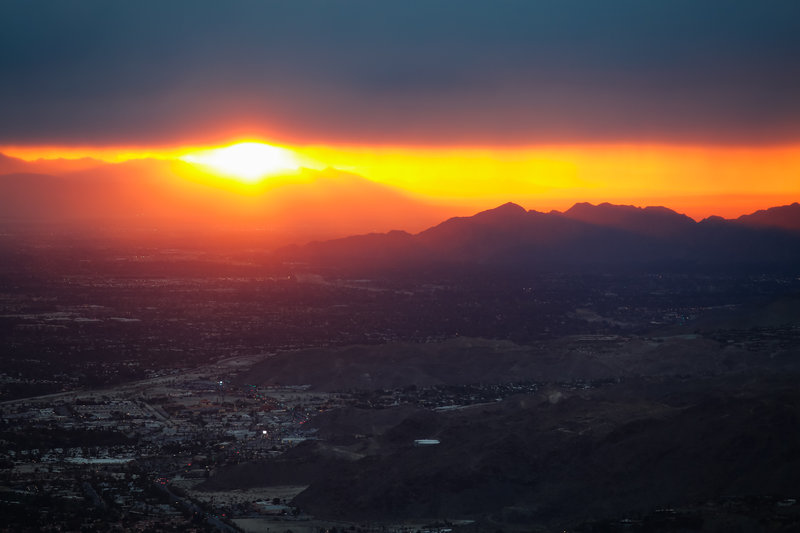 Sunrise and the Salton Sea down the valley