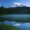 The view of Rainier from Relfection Lakes.