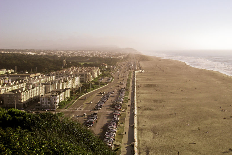 Ocean Beach from the Sutro Heights Loop.