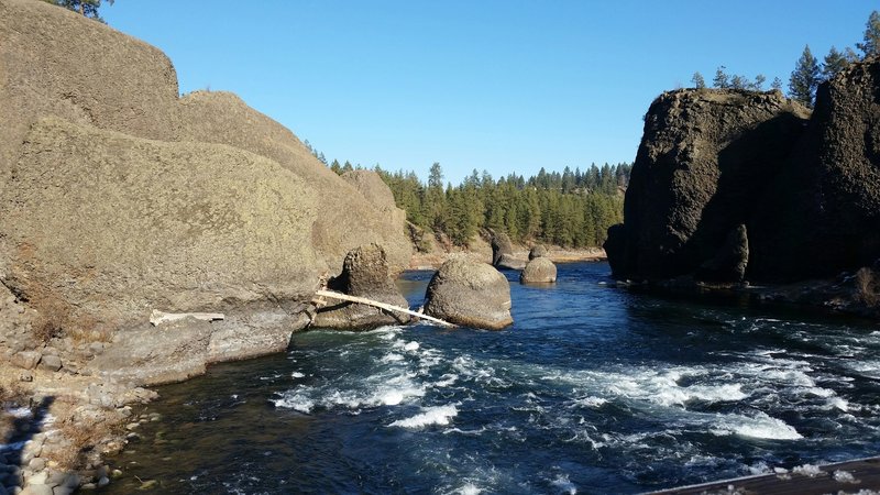 The view from the Bowl & Pitcher Swinging Bridge.